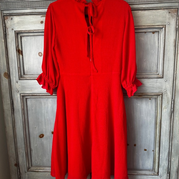 Rejina Pyo Red Crepe Dress Size 12 - Picture 8 of 11